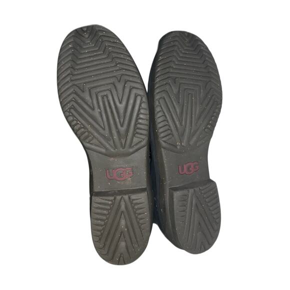 UGG Simmens Womens 10 Waterproof Boots Black Leather Suede Zip Buckle Wool Lined - Picture 6 of 12